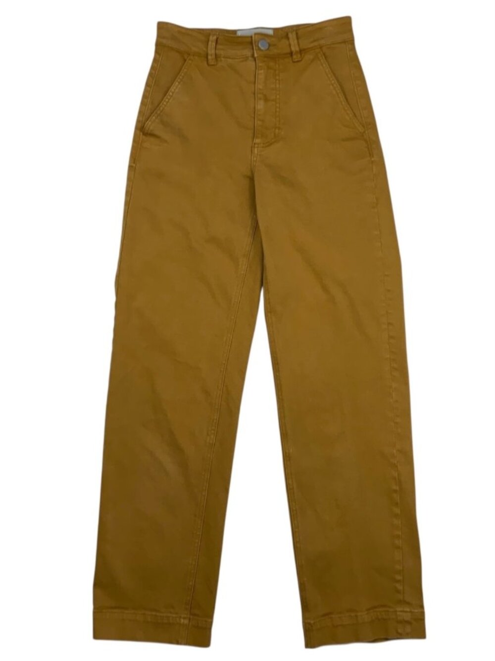 Everlane Cropped Straight Tall Pants 00 Golden Tan High Rise Cottagecore